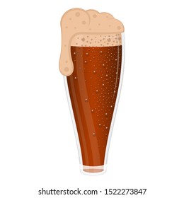 Isolated beer glass with foam - Vector illustration