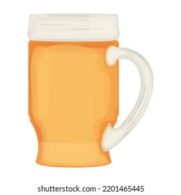Isolated beer glass with foam Vector