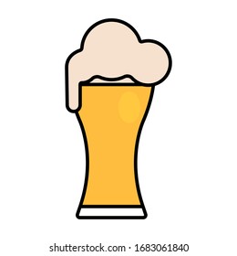 Isolated beer glass icon. Alcoholic beverage - Vector