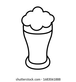 Isolated beer glass icon. Alcoholic beverage - Vector