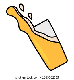 Isolated beer glass icon. Alcoholic beverage - Vector