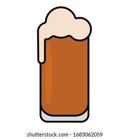 Isolated beer glass icon. Alcoholic beverage - Vector