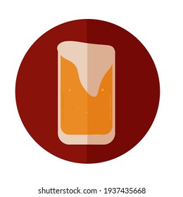 Isolated beer glass logo red icon- Vector