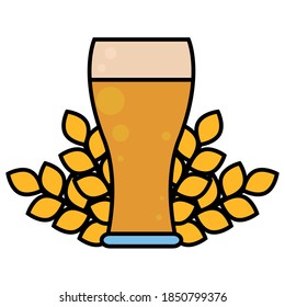 Isolated beer glass october fest germany icon- Vector