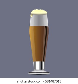 Isolated beer glass on a blue background, Vector illustration