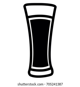 Isolated beer glass silhouette on a white background, vector illustration