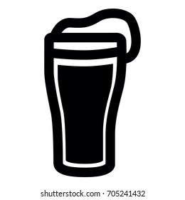Isolated beer glass silhouette on a white background, vector illustration