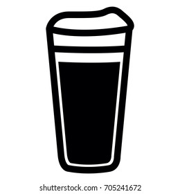 Isolated beer glass silhouette on a white background, vector illustration