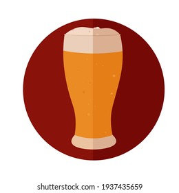 Isolated beer glass style logo red icon- Vector