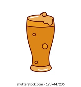 Isolated beer glass style logo gold icon- Vector