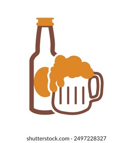 Isolated beer icon Alcoholic beverage Vector illustration