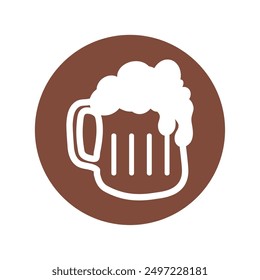 Ilustración vectorial aislada de la etiqueta engomada del icono de la cerveza