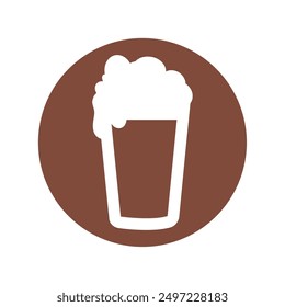 Ilustración vectorial aislada de la etiqueta engomada del icono de la cerveza