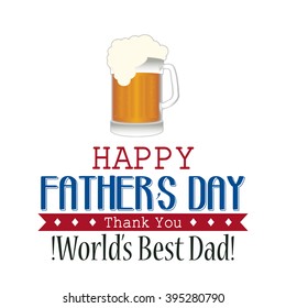 Isolated beer icon and text for father's day celebrations