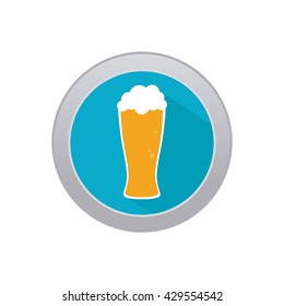 Isolated beer label with a glass of beer icon