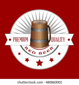 Isolated beer label on a white background, Vector illustration