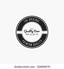 Isolated beer label with text and icons on a white background