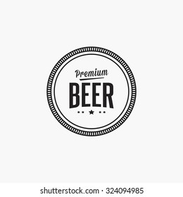 Isolated beer label with text and icons on a white background - Shutterstock ID 324094985
