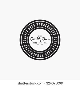 Isolated beer label with text and icons on a white background
