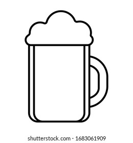 Isolated beer mug icon. Alcoholic beverage - Vector illustration