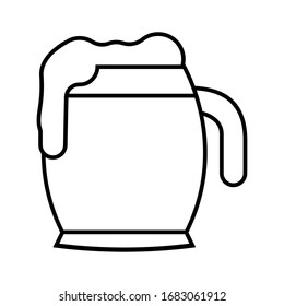 Isolated beer mug icon. Alcoholic beverage - Vector illustration
