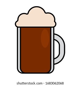 Isolated beer mug icon. Alcoholic beverage - Vector illustration