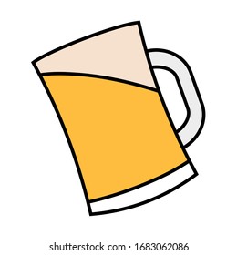 Isolated beer mug icon. Alcoholic beverage - Vector illustration