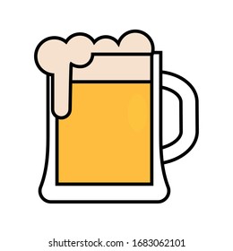 Isolated beer mug icon. Alcoholic beverage - Vector illustration