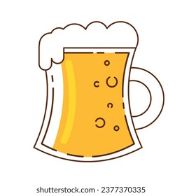 Isolated beer mug icon with foam Vector