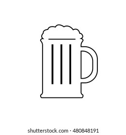 Isolated beer mug icon on white background, Vector illustration