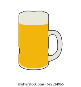 Isolated beer mug icon on a white background, Vector illustration