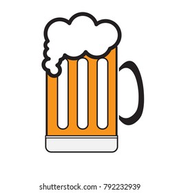 Isolated beer mug icon on a white background, Vector illustration