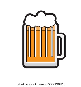 Isolated beer mug icon on a white background, Vector illustration