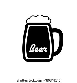 Isolated beer mug icon with text, Vector illustration