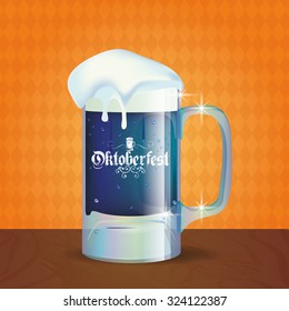 Isolated beer mug on a textured background for oktoberfest