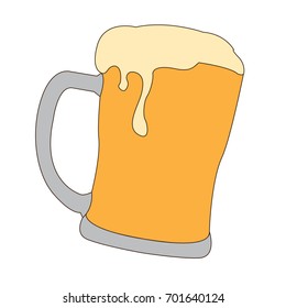 Isolated beer mug on a white background, Vector illustration