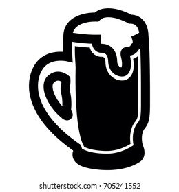 Isolated beer mug silhouette on a white background, vector illustration