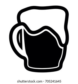 Isolated beer mug silhouette on a white background, vector illustration