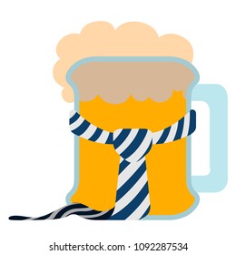 Isolated beer with a necktie icon