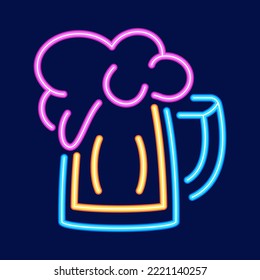 Isolated beer neon oktoberfest vector illustration