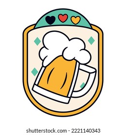 Isolated beer oktoberfest vector illustration