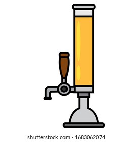 Isolated beer tap icon. Beer barrel - Vector