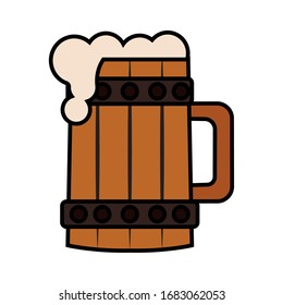 Isolated beer wooden glass icon - Vector illustration