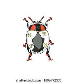 Escarabajo aislado en decoraciones. Elemento de escarabajo de joyería, en blanco para diseñadores, logotipo de lujo, icono,