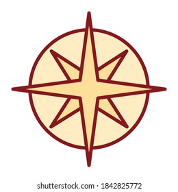 Icono de la estrella de Belen aislada. Icono de caracteres de natividad - Vector