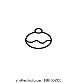Isolated belgian bun icon vector outline black color.