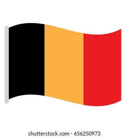 Isolated Belgian flag on a white background, Vector illustration