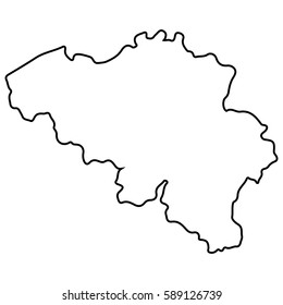 Isolated Belgian map on a white background, Vector illustration
