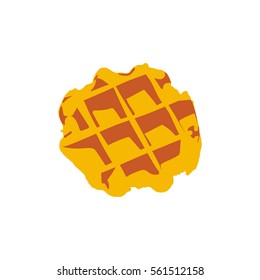 Isolated Belgium liege waffles illustration for icon and logo design. Minimal flat vector. wafer concept