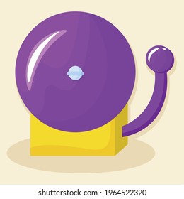 Isolated bell purple school tools icons - Vector